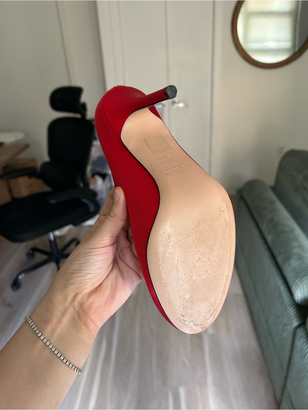 J. Crew Red Ballet Stiletto Pumps with Bow - Picture 4 of 8